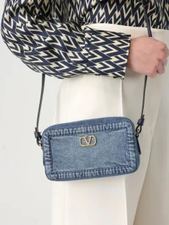 Borsa Alltime VLogo Signature Valentino Garavani in denim di cotone