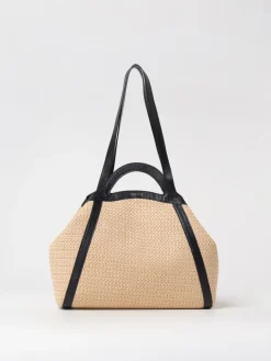 Borsa Amalia Coccinelle in rafia e pelle a grana