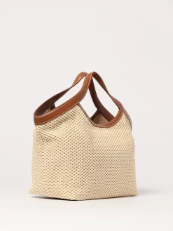 Borsa Armani Exchange in rafia e pelle sintetica