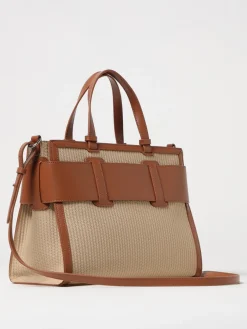 Borsa Armani Exchange in pelle sintetica e rafia intrecciata