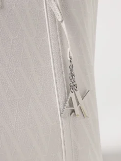 Borsa Armani Exchange in pelle sintetica a grana con monogram all over