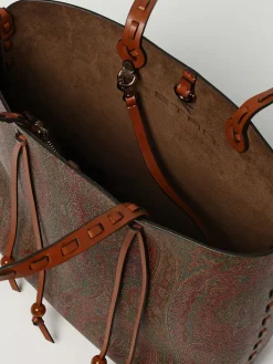 Borsa Arnica Etro in cotone spalmato con cuciture a vivo