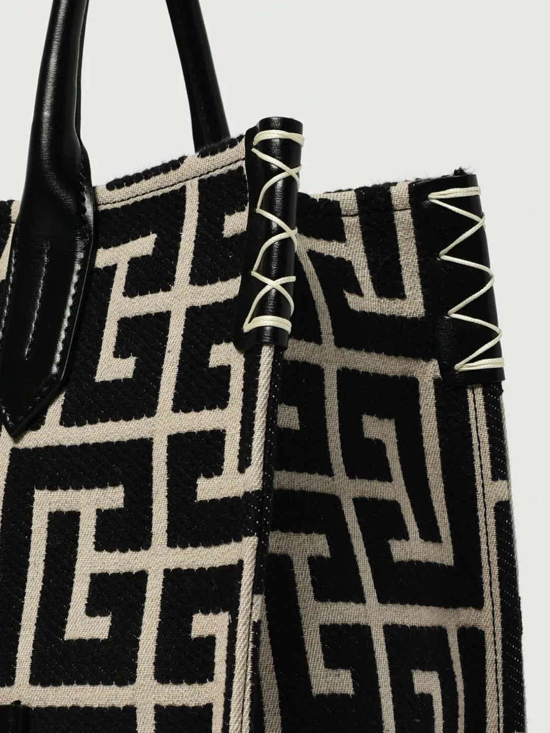 Borsa B-Army 36 Balmain canvas e pelle