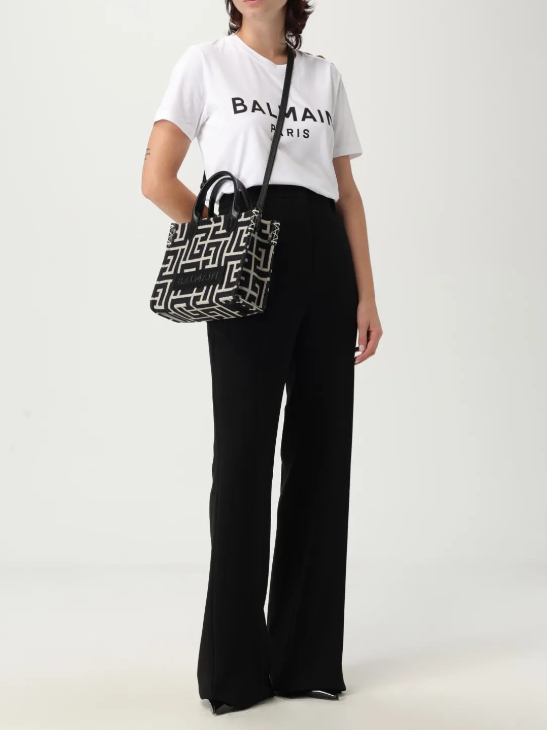 Borsa B-Army Balmain canvas e pelle