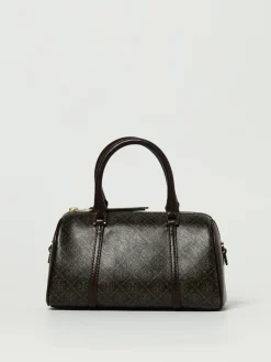 Borsa Barrel Bag Monogram Petite Tory Burch in cotone spalmato