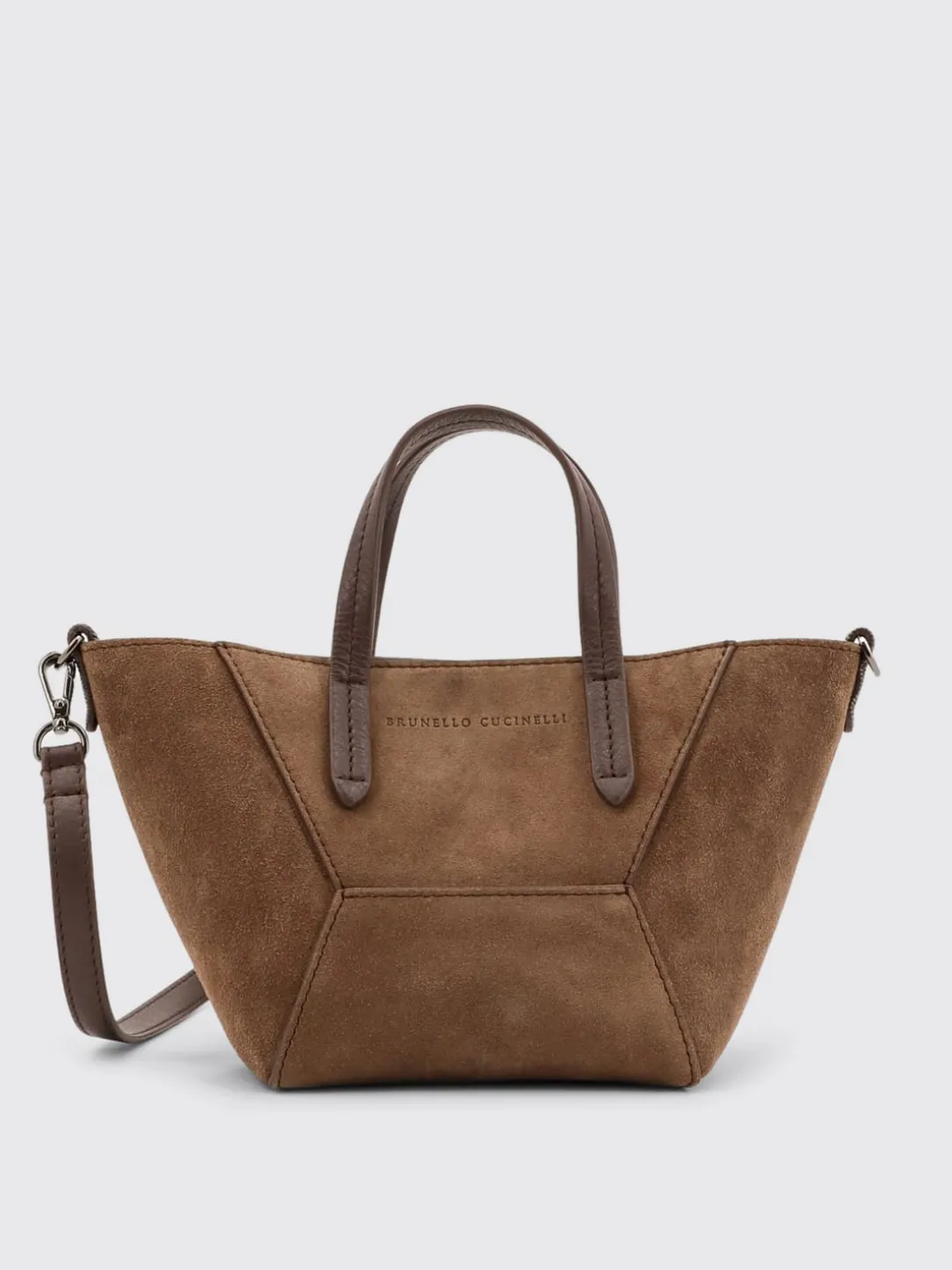 Borsa BC Duo Brunello Cucinelli in camoscio con monile