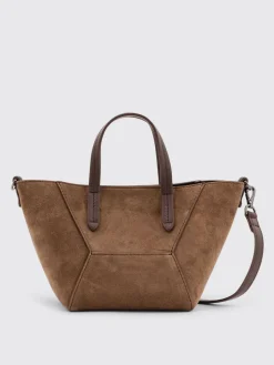 Borsa BC Duo Brunello Cucinelli in camoscio con monile