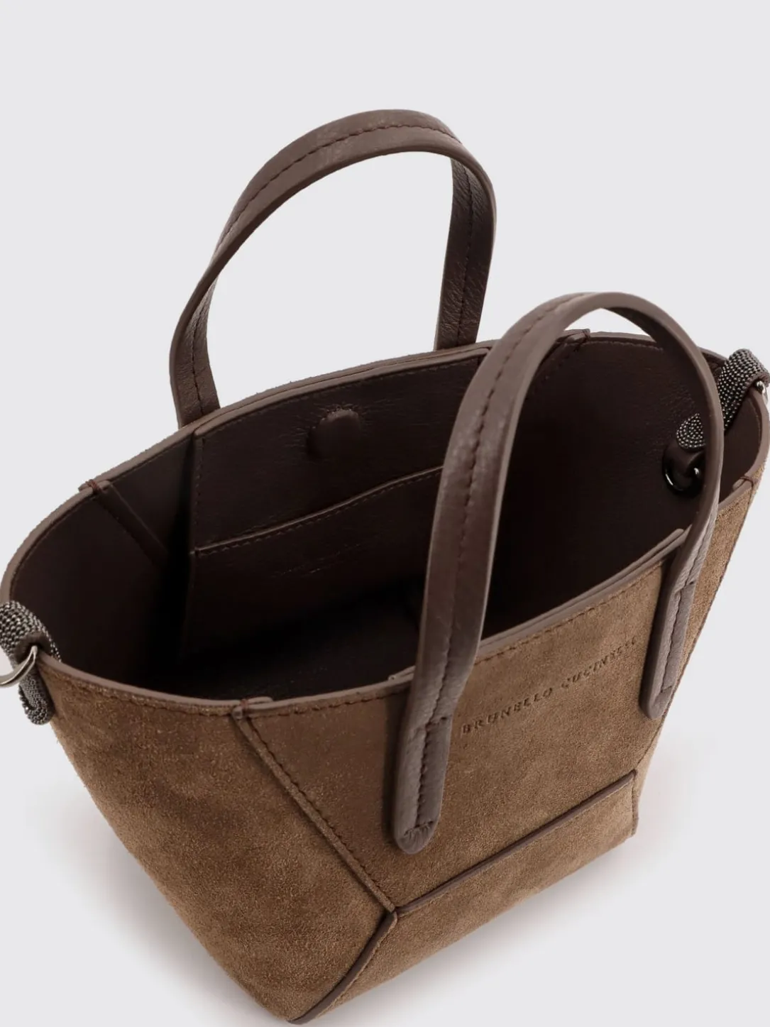 Borsa BC Duo Brunello Cucinelli in camoscio con monile