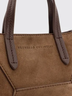 Borsa BC Duo Brunello Cucinelli in camoscio con monile