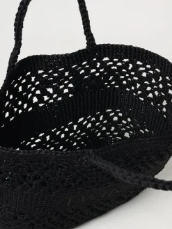 Borsa Bohemienne Twinset in cotone crochet con logo ricamato