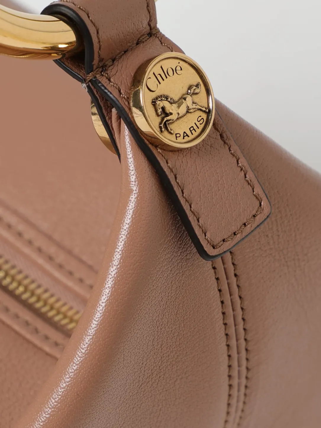 Borsa Bracelet Chloè in pelle a grana naturale