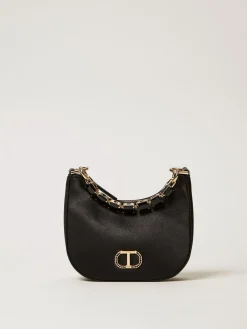 Borsa 'Croissant' in raso con strass Twinset