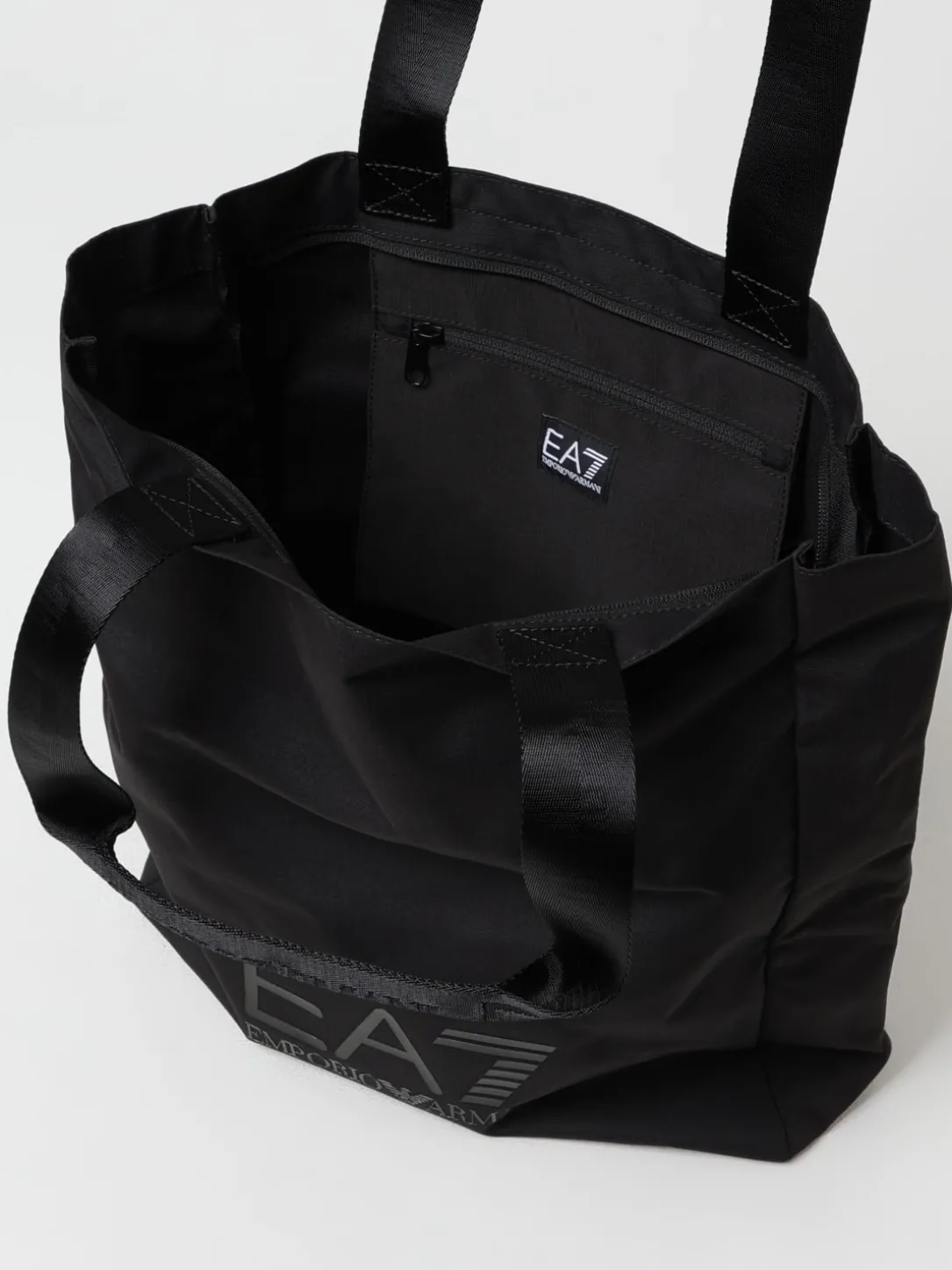 Borsa EA7 in nylon con stampa logo