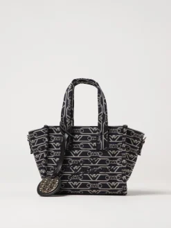 Borsa Emporio Armani in canvas misto cotone con logo jacquard