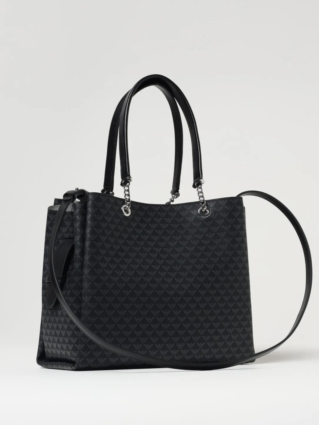 Borsa Emporio Armani in pelle sintetica a grana con logo all over