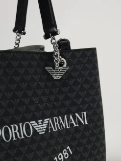 Borsa Emporio Armani in pelle sintetica a grana con logo all over