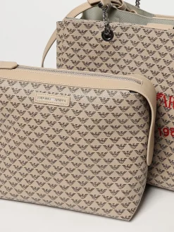 Borsa Emporio Armani in pelle sintetica a grana con logo all over