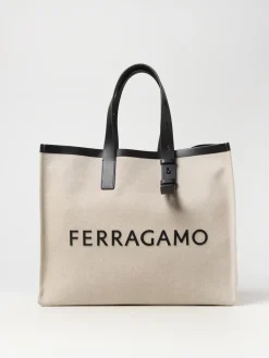 Borsa Ferragamo in canvas e pelle con logo