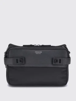 Borsa Ferragamo in nylon e pelle martellata