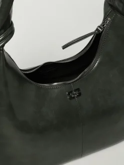 Borsa hobo media Steal Grey Ganni in pelle riciclata