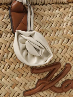 Borsa K-Signature Karl Lagerfeld in rafia intrecciata e pelle sintetica