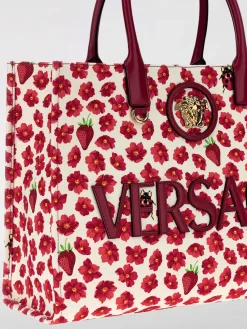 Borsa La Medusa Versace in canvas con stampa floreale