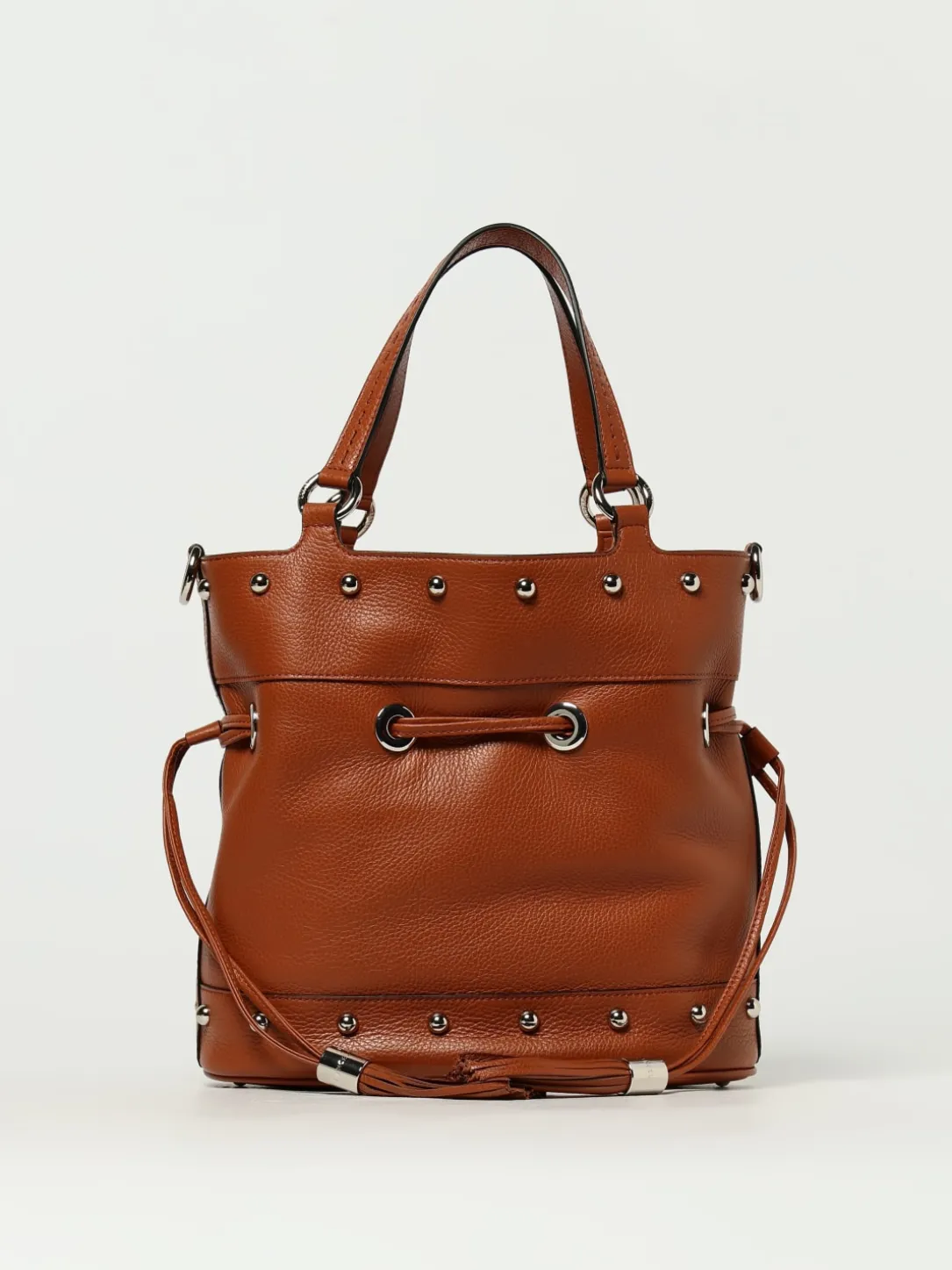 Borsa Lancel in pelle a grana con borchie