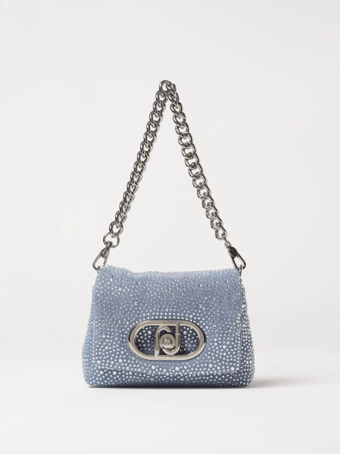 Borsa Lapuffy S Liu Jo in denim con strass all over