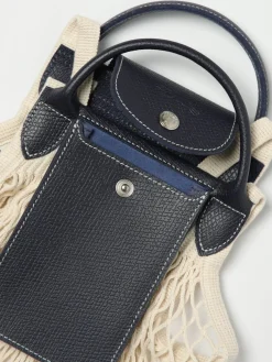 Borsa Le Pliage Filet L Longchamp in mesh a rete e pelle a grana