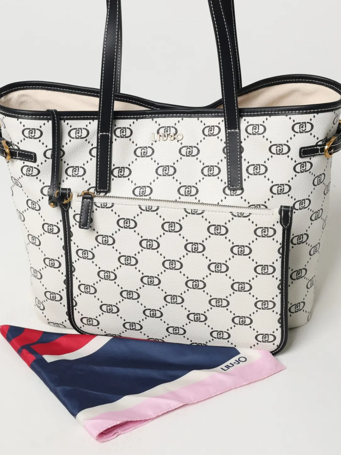 Borsa Liu Jo in pelle sintetica a grana con monogram all over