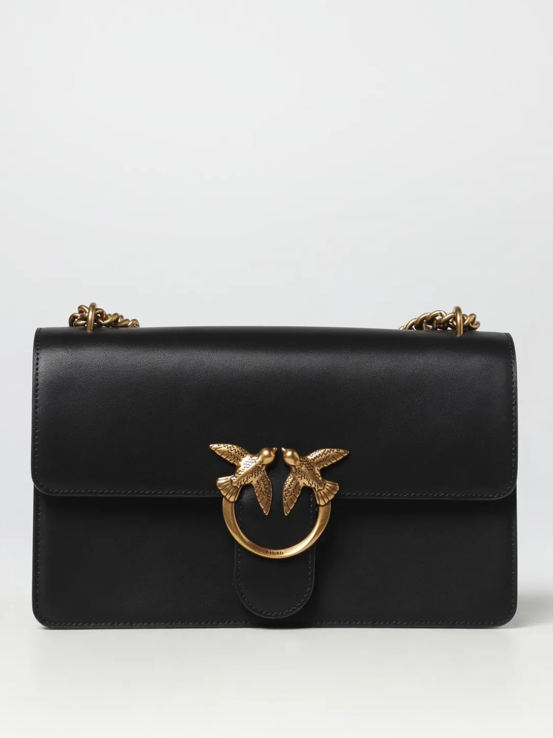 Borsa Love One Pinko in pelle con logo applicato