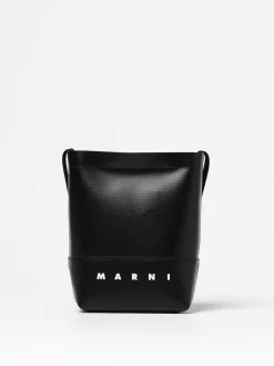 Borsa Marni in tela catramata con stampa logo