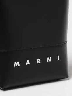 Borsa Marni in tela catramata con stampa logo