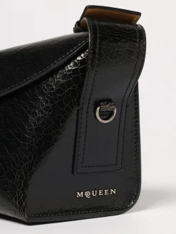 Borsa McQueen in pelle cracklè