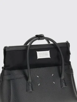 Borsa Medium 5AC Maison Margiela in pelle a grana e canvas