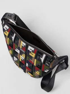 Borsa Melon Small FF Fendi in pelle e cotone jacquard