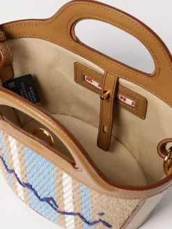 Borsa Mini Tropicalia Marni in pelle e canvas a righe