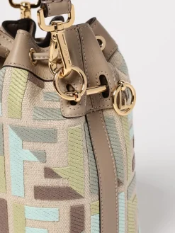 Borsa Mon Tresor Fendi in canvas e pelle con monogram FF jacquard