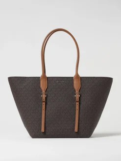 Borsa Moore Tote Michael Kors in cotone spalmato a grana opaca con monogram MK all over