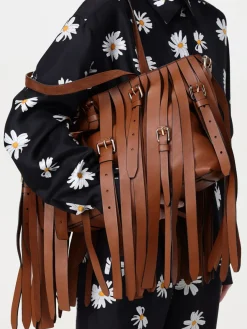 Borsa Multibelts Moschino Couture in pelle con frange e fibbie