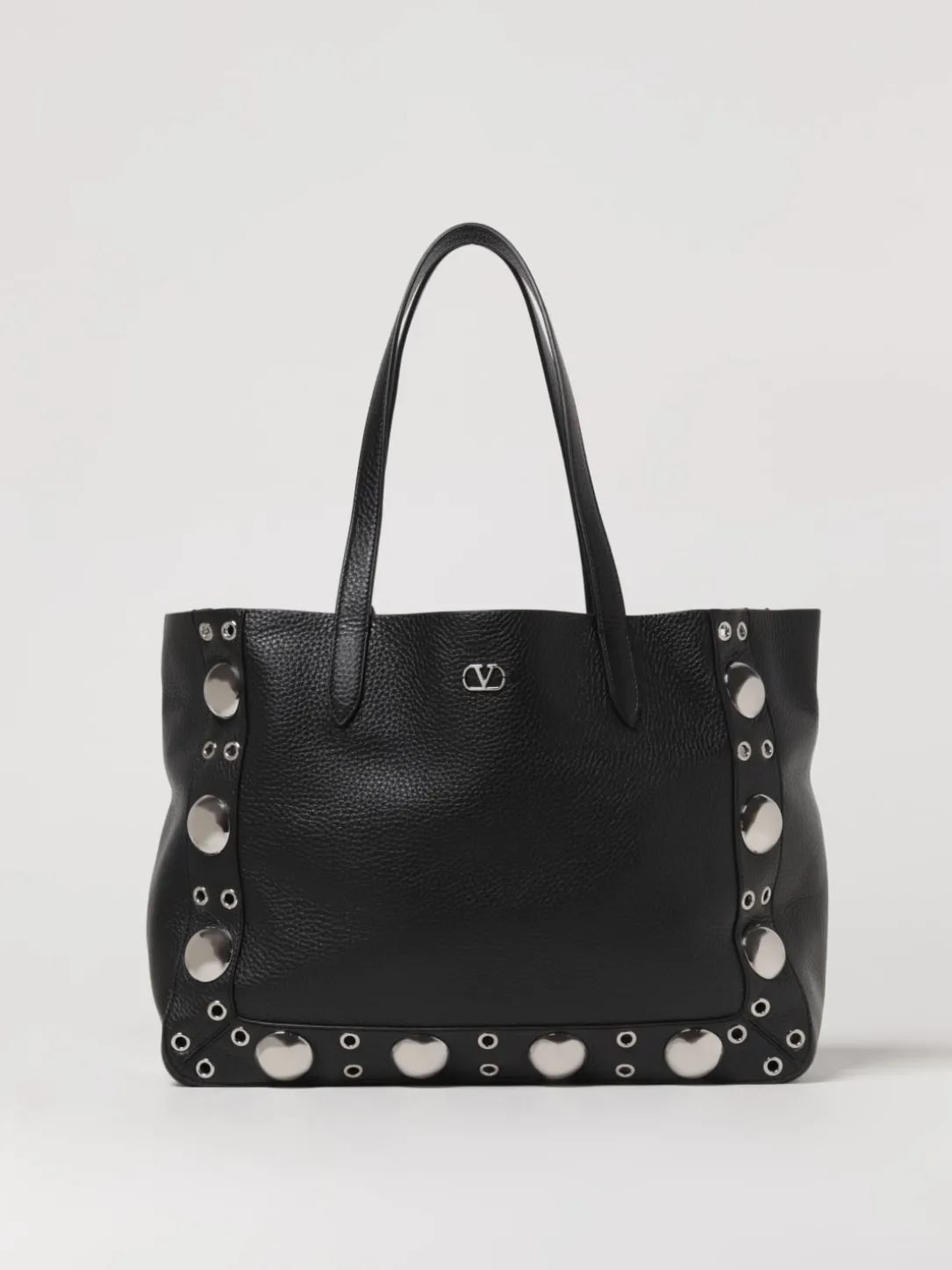 Borsa Nellcôte Valentino Garavani in pelle martellata con borchie ed occhielli