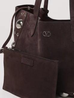 Borsa Nellcôte Valentino Garavani in camoscio con borchie ed occhielli