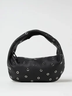 Borsa Olivia Khaite in pelle a grana con occhielli metallici