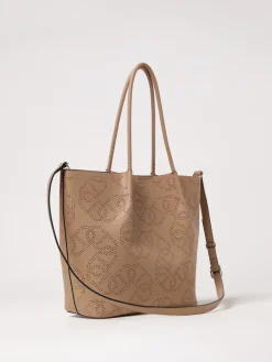 Borsa Oval T Twinset in pelle sintetica con logo traforato