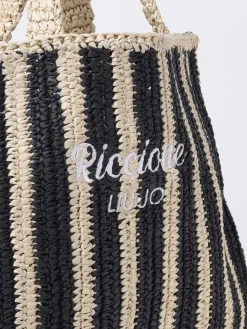 Borsa Riccione Liu Jo in rafia a righe bicolor