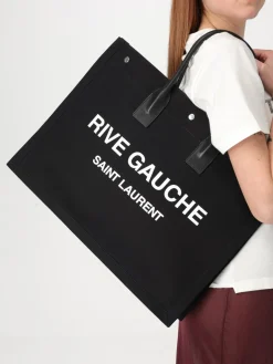 Borsa Rive Gauche Saint Laurent in lino e cotone