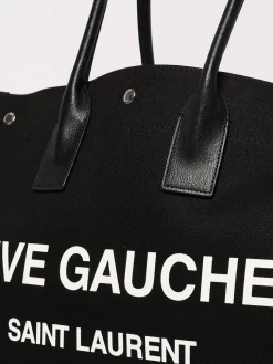 Borsa Rive Gauche Saint Laurent in lino e cotone