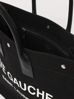 Borsa Rive Gauche Saint Laurent in lino e cotone