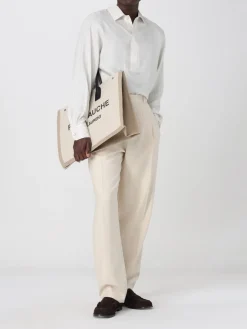 Borsa Rive Gauche Saint Laurent in canvas di cotone e pelle