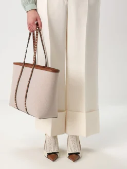 Borsa Rockstud Valentino Garavani in canvas jacquard e pelle